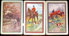 US123 Swap Playing Cards 3 VINT  US NAMED HORSES JOCKEY DOGS