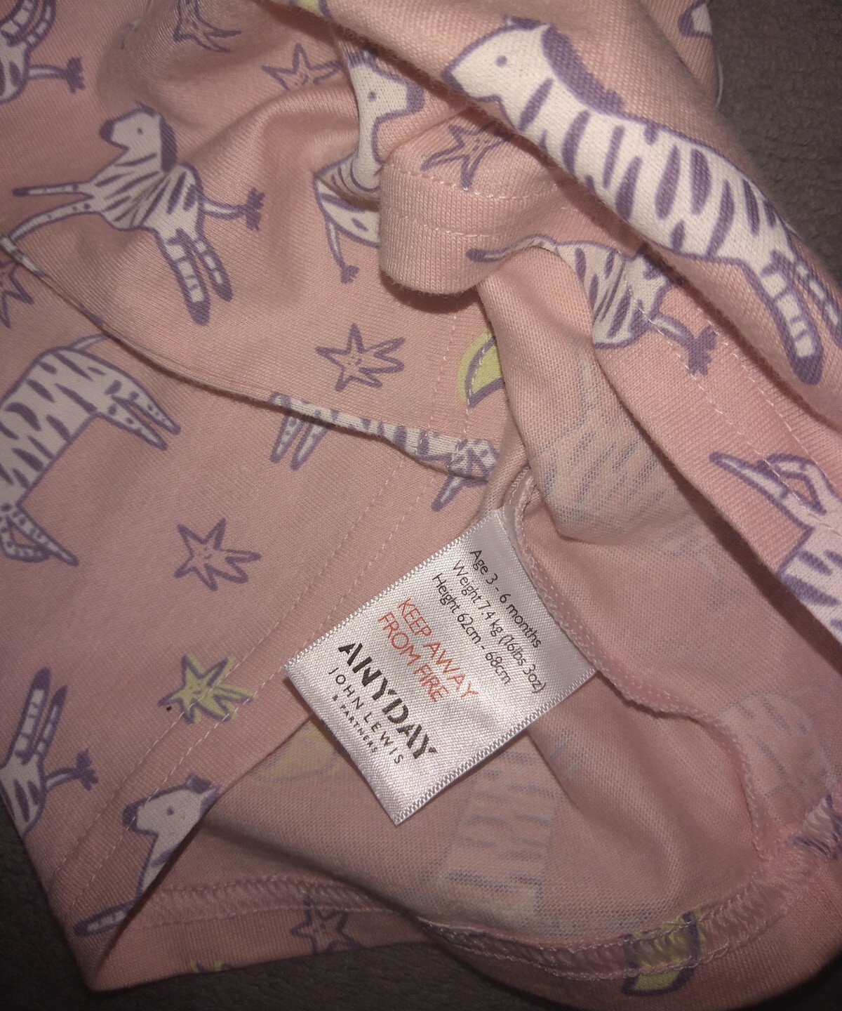 New John Lewis Pink Zebra Outfit Set 3-6 Months Sold Out Summer Holiday image 5