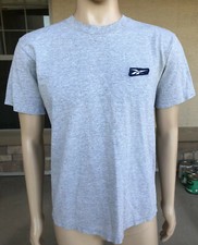 Vintage 90s Reebok Blank Gray Single Stitch T Shirt Size Medium USA Made