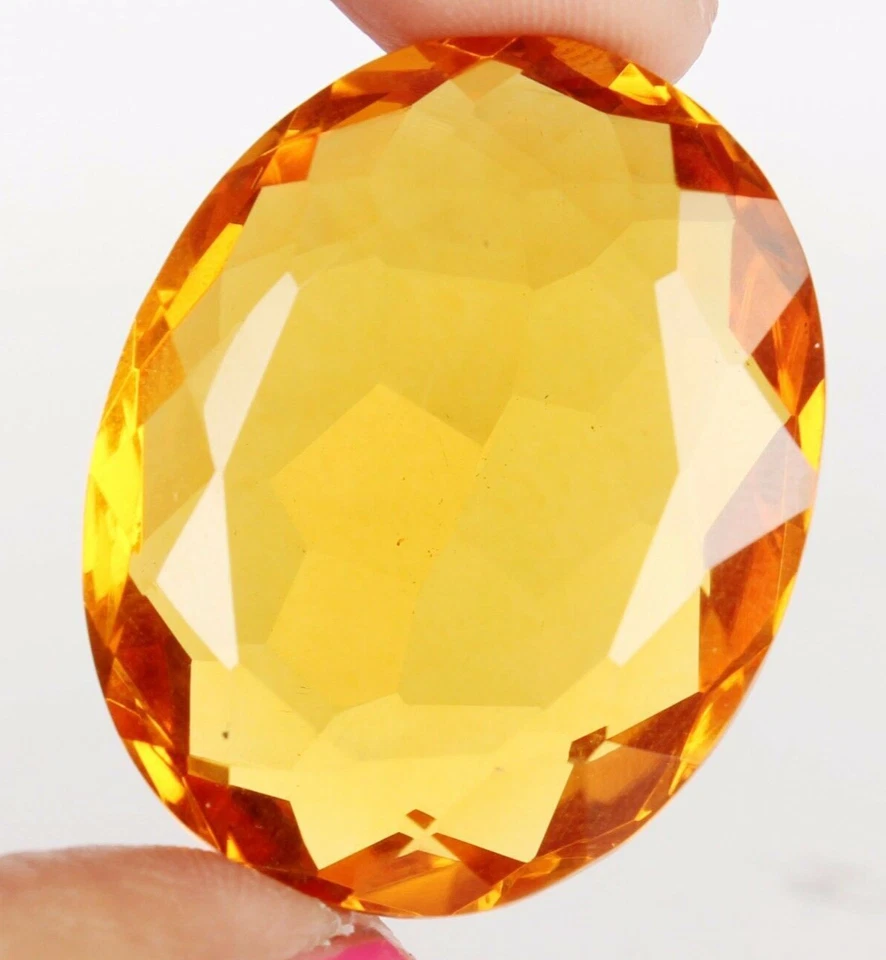 94.90 Ct. Large Yellow Citrine Oval Faceted Cut Loose Gemstone Birthday for Gift - Image 2 of 4