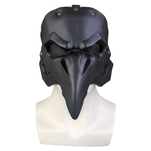 Cosplay OW Reaper Mask PVC Nevermore Plague Doctor Bird Beak Mask Halloween Prop - Picture 1 of 12