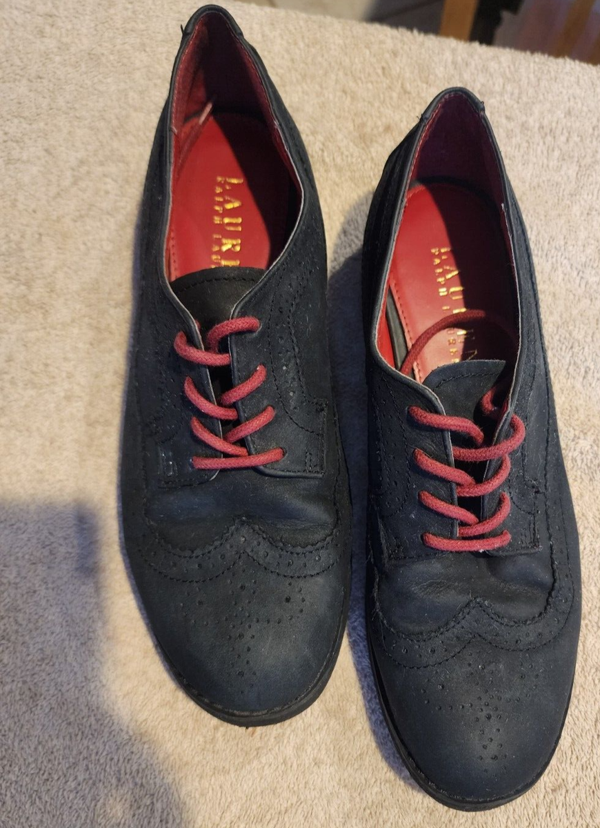 LAUREN Ralph Lauren Imogen Black Suede Leather Oxford Casual  display picture 1