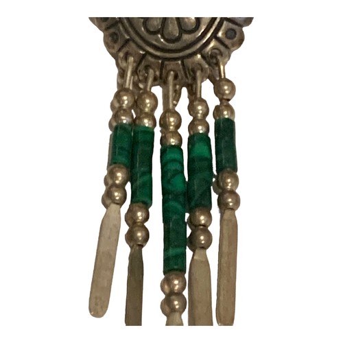 Southwest Concho Malachite ONLY ONE Earring Sterling Silver Heishi SOLD AS IS - Picture 7 of 9