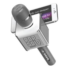 Tzumi PopSolo Gem Edition by Professional Bluetooth Karaoke Microphone - Silver