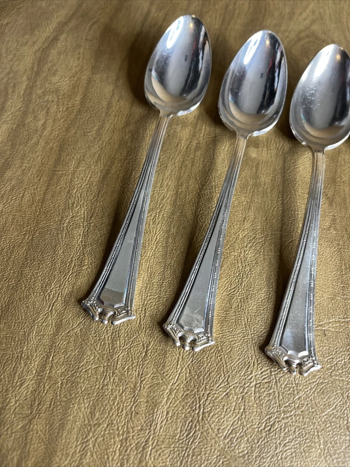 Lot Of 5 Continental 847 Rogers Bros XS Triple Teaspoons Silverplate 6” Polished - Image 2 of 4
