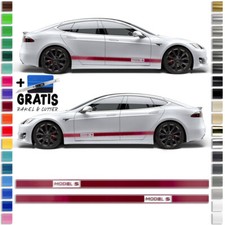 Auto Seiten-Streifen Aufkleber-Set,Dekor-Sticker komp. mit Tesla S