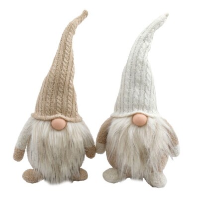 44cm Neutral Sitting Santa Gonk with Knitted Hat