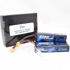Zeee 2S 5200mAh Lipo Battery 7.4V 80C Battery with XT60 Plug Hard Case (2-Pack)