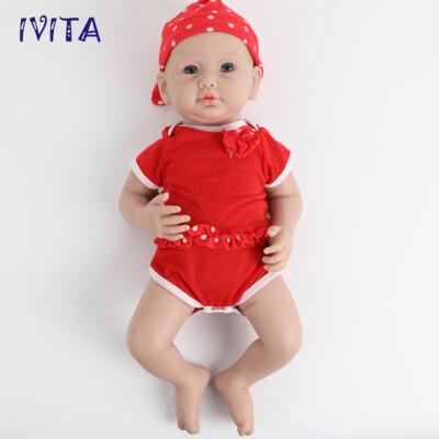 IVITA 20'' Newborn Lifelike Kids Gift Full Silicone Reborn Baby Mädchen Doll