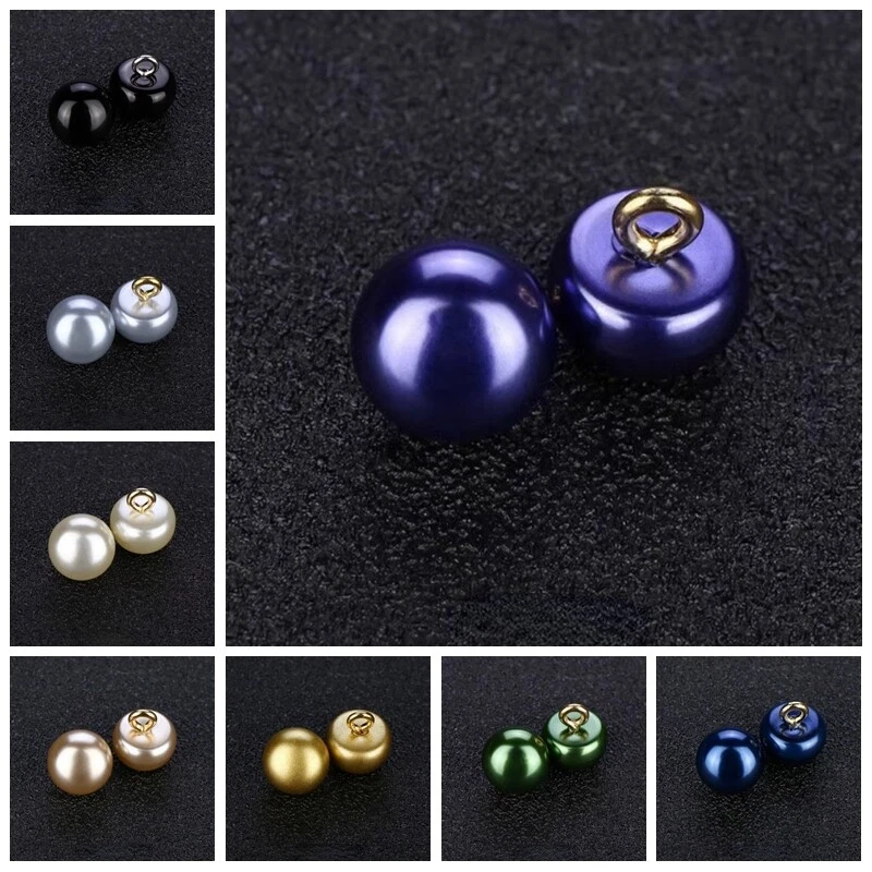 10Pcs 10mm Half Ball Dome Pearl Buttons with Metal Shank DIY Sewing Clothes - Image 4 of 4