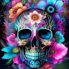 Sugar Skull Diamond Painting Kit for Beginners Full Drill Gem Art for Home Decor