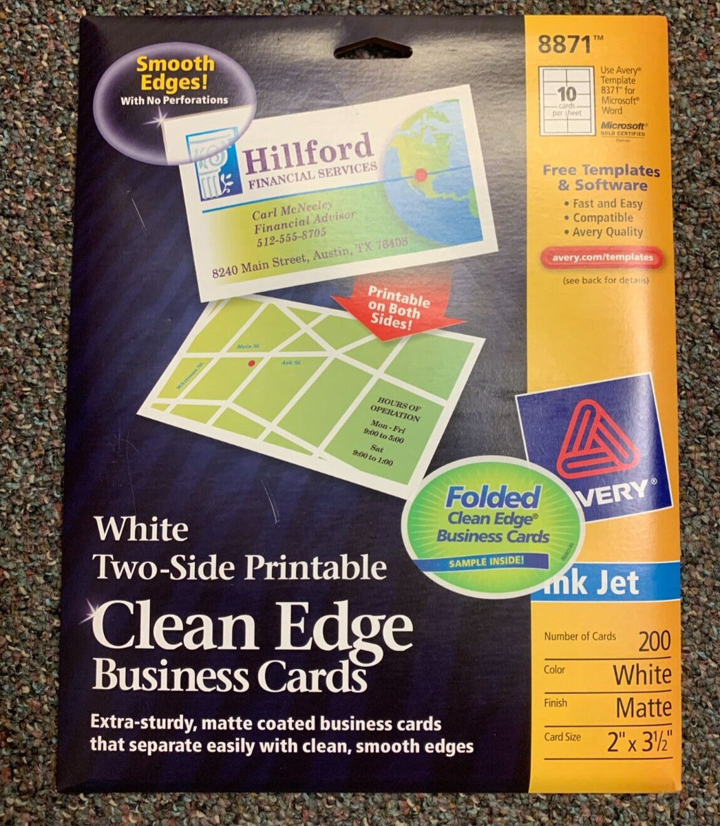 Avery Template 8871 Business Card Avery Clean Edge Business Cards, 2