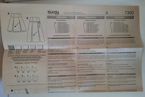 Misses & Plus Pleated Skirt Two Lengths Sizes 8 - 20 Burda 7300 Sewing Pattern - Picture 3 of 4