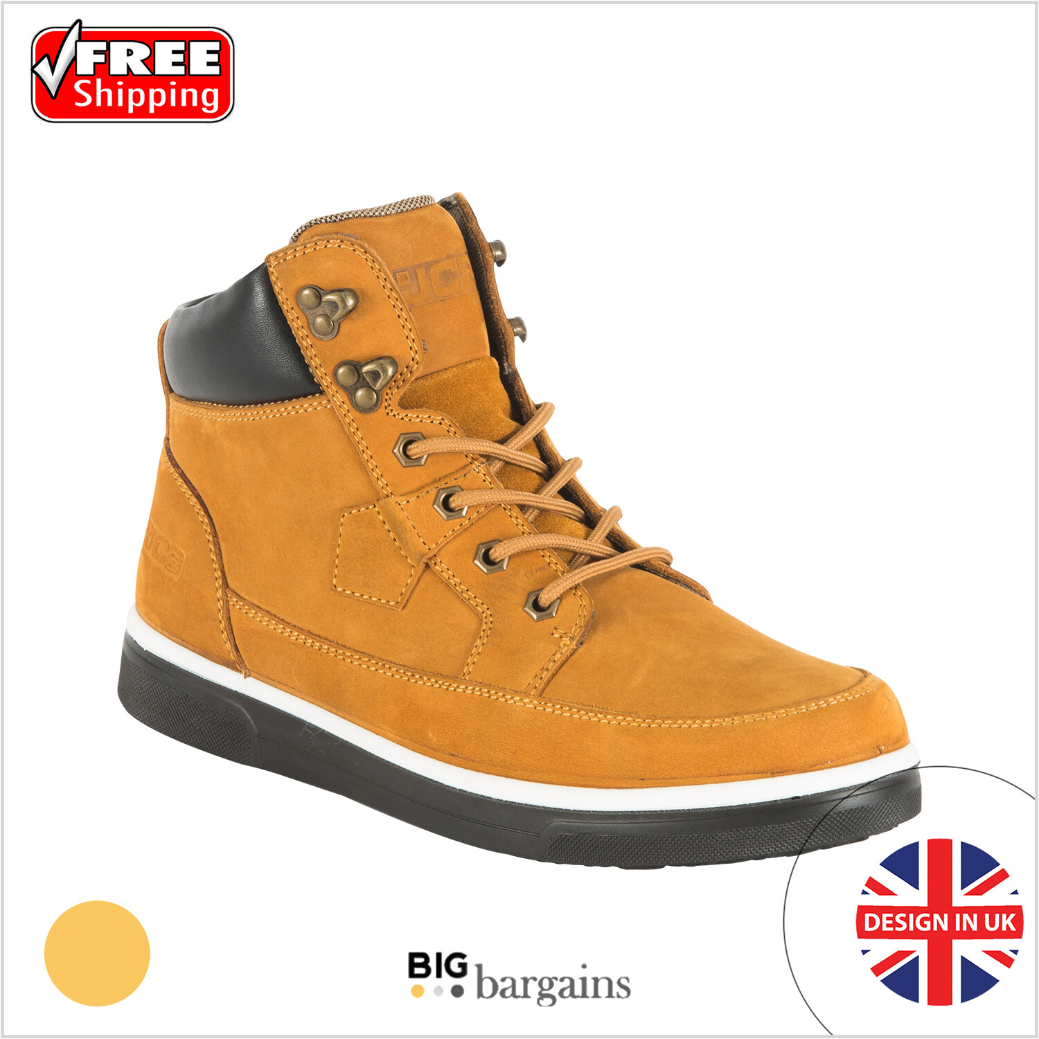 JCB 4CX Safety Hiker Work Boots Black Honey (Sizes 412) Men Steel Toe