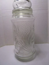 Mr. Peanut Collector's Jar 1982 with Lid Wheat Pattern Planter's Nut - READ