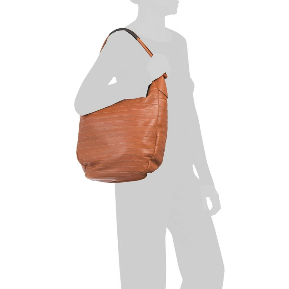 IL DUCA WOMEN S MADE IN ITALY BROWN LEATHER HOBO SHOULDER BAG PURSE LARGE NEW