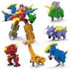 5-in-1 Robot Dinosaur Toys Set: Large Transforming Robot Take Apart Kit with ...