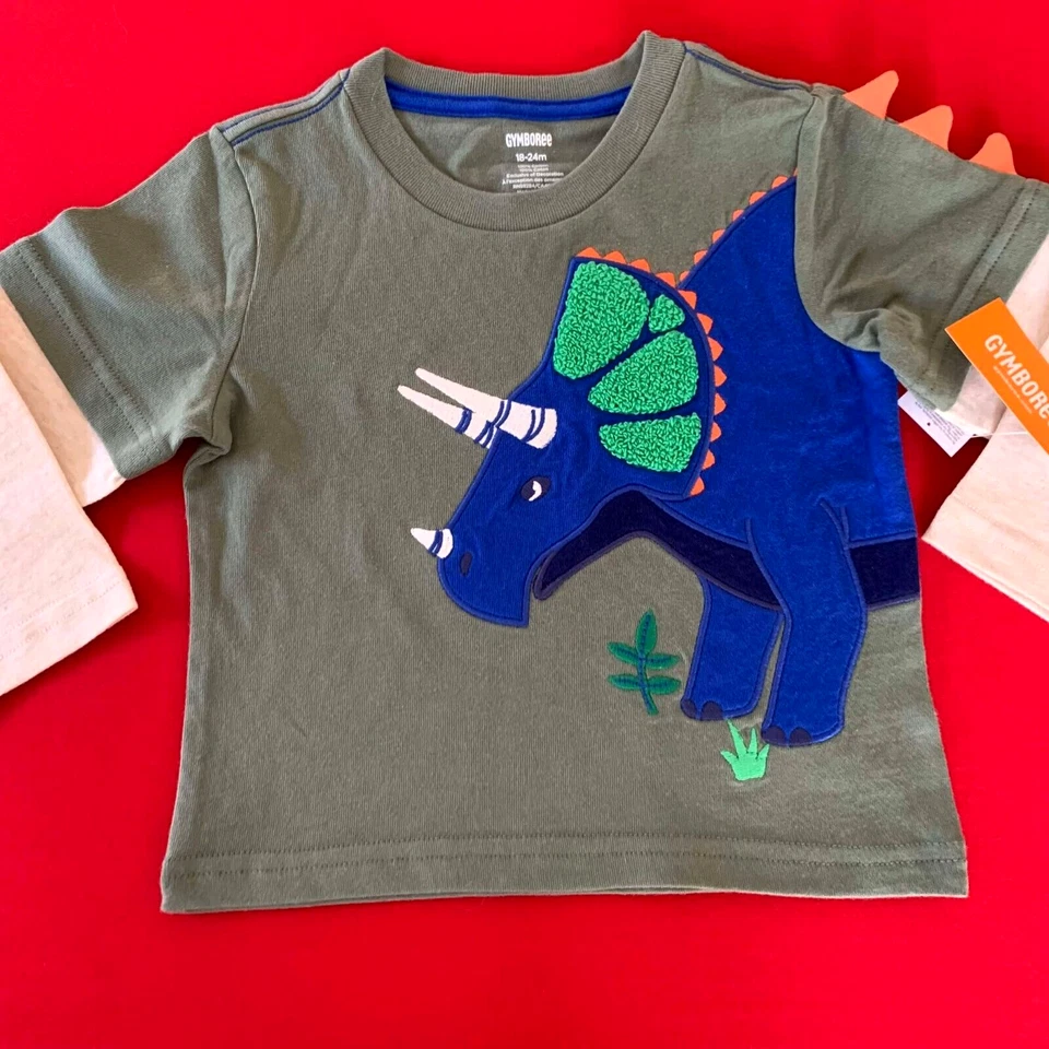 Gymboree Cute-Soft "APPLIQUE DINO" Layered Shirt. 12-18 Months. Perfect Gift! - Image 3 of 4