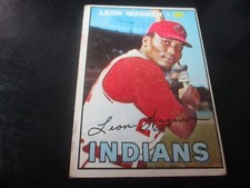leon wagner    (cleveland indians - of)   1967 topps card #360 excellent