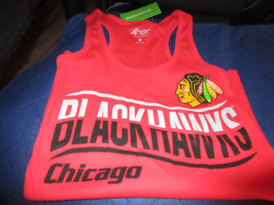 NEW 4HER WOMENS NHL CHICAGO BLACKHAWKS RIBBED TANK TOP RED MEDIUM