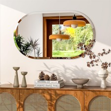 Frameless Pill Shaped Mirror Bathroom Mirror Bedroom Wall Mounted Makeup Mirror
