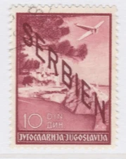 DEUTSCHE BESETZUNG SERBIEN German Occupation SERBIA 1941 10d Used A27P33F24107