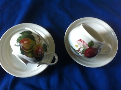 ZWEI! PORTMEIRION POMONA TASSEN/UNTERTASSEN - Late Duke Cherry, Grimwoods Royal George