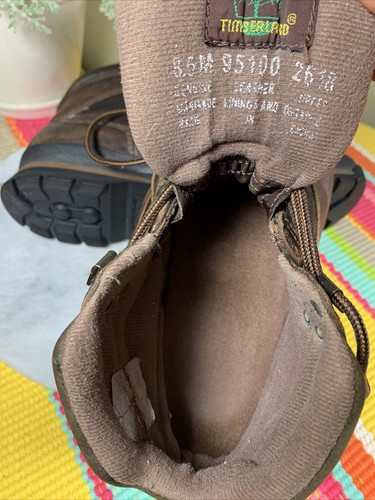 TIMBERLAND Brown Leather Hiking Trail Boots Steel Shank #95100 Men's Size 8.5 M - 第 11/12 張圖片