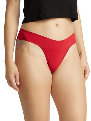 Hanky Panky BreatheSoft Natural Rise Thong Panties Sz M Cherryade #6J1661B NWT