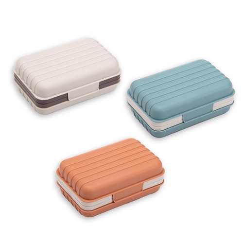 3Pcs Travel Soap Containers with Lid, Portable Draining Soap Bar Holder for T...