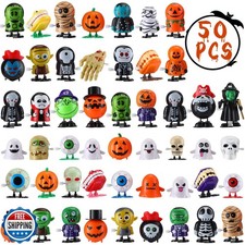 Wettarn 50 Pcs Halloween Wind Up Toys Bulk, Small Mini Wind Up Cl