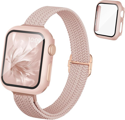 Slim Braided Stretchy Band and Case Compatible for Apple Watch Bands Women 40Mm
