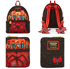 Image of EXCLUSIVE Loungefly Stranger Things Group Portrait GITD Backpack + Wallet Bundle