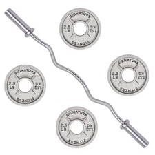 10LB Olympic Curl Barbell Set，Includes 4FT Curl Bar & 2-Inch Cast Iron Weight Pl