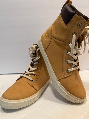Timberland Women s Wheat Leather High Top Sneakers Boots Size 8.5