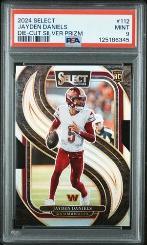 2024 PANINI SELECT DIE-CUT SILVER PRIZM #112 JAYDEN DANIELS ROOKIE RC PSA 9