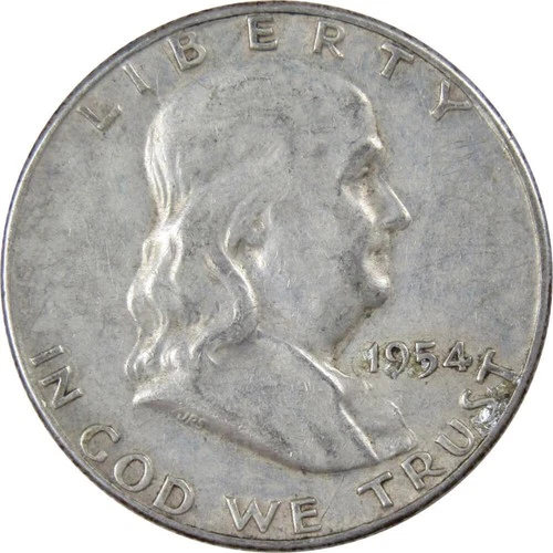 1954 S Franklin Half Dollar VF Very Fine 90% Silver 50c US Coin Collectible