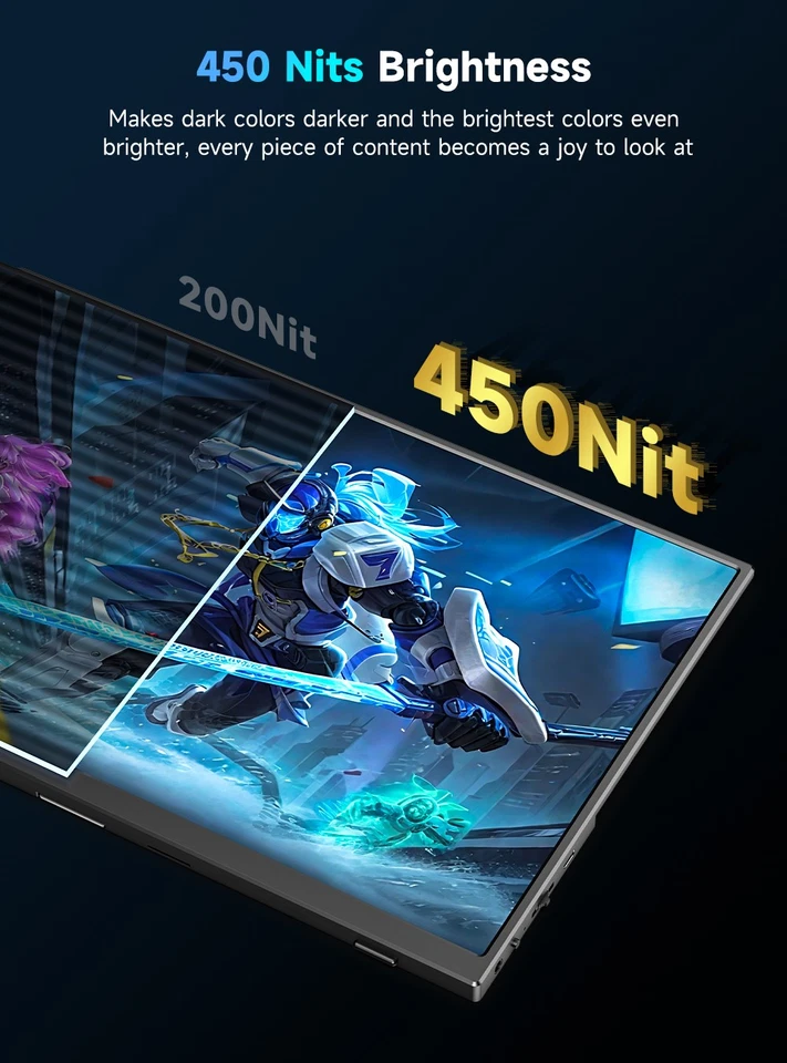 UPERFECT 13.4" IPS 4K Monitor Portable Screen External Monitor 3840x2400 USB C - Image 4 of 4