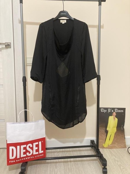 Women Diesel Dress Black Silk 32 / XXS / 40