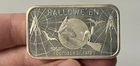 SILVER ONE OUNCE VINTAGE BAR 1973 HALLOWEEN SILVER .999 FINE SILVER OLD BAR RARE
