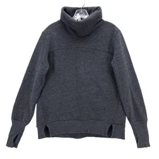 ALO Yoga Haze Mock Funnel Neck Sweatshirt Heather Gray EUC Size MEDIUM