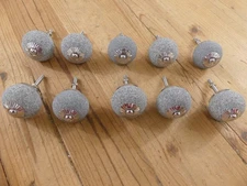 10 Stone Drawer Knobs Pulls Handle Cabinet Dresser Hardware Round Silver Kitchen