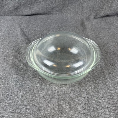 Pyrex Clear Glass Casserole Pan 623 Round Covered Baking Dish 1 Litre Ovenware