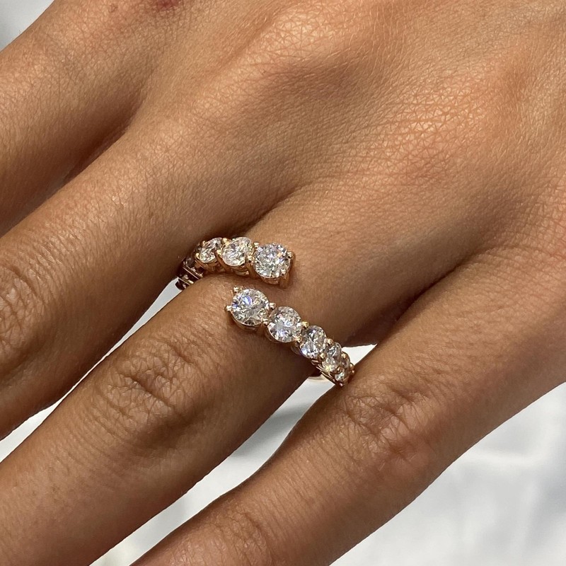 1.6ct TCW Ring Rose Gold 14K Lab-Grown Diamond F/VS GGL