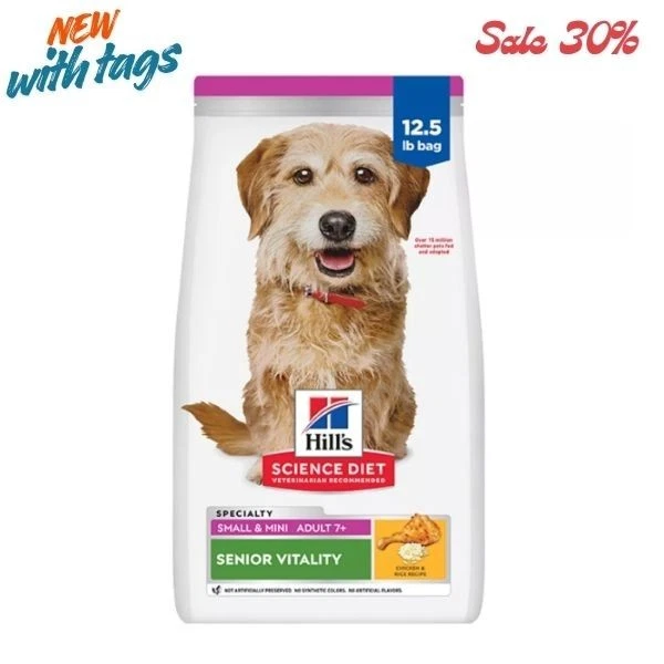 Hill Science Diet Senior Vitality Small Mini Adult 7+ Dry Dog Food - Chick 12.5