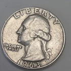 90% Silver 1963 Washington Quarter