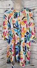 Tabitha Brown x Target Floral Shirt Dress 4X Crinkle Viscose Resort Vacation