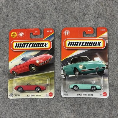 Matchbox Alfa Romeo Duetto Red 60/125 & '67 Mint Green 04/125 [Lot of 2] NEW