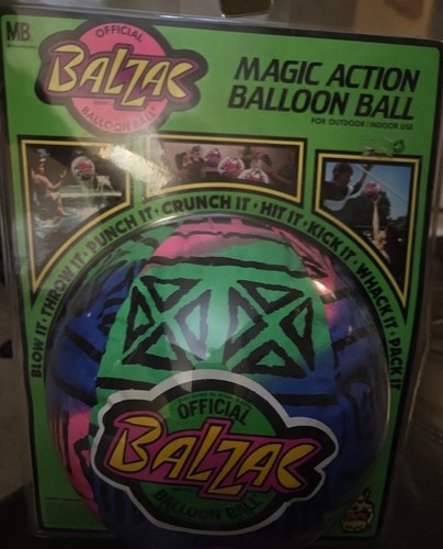 Balzac Original Magic Action Balloon Ball Neon Design 1989 MB Milton Bradley