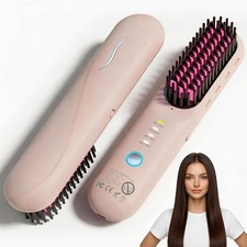 Cordless Straightening Comb - Hair Straightening Brush for Short Hair - Mini